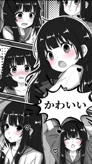 黑白漫画动漫女孩1080P手机壁纸