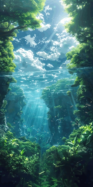 水下森林2K手机壁纸