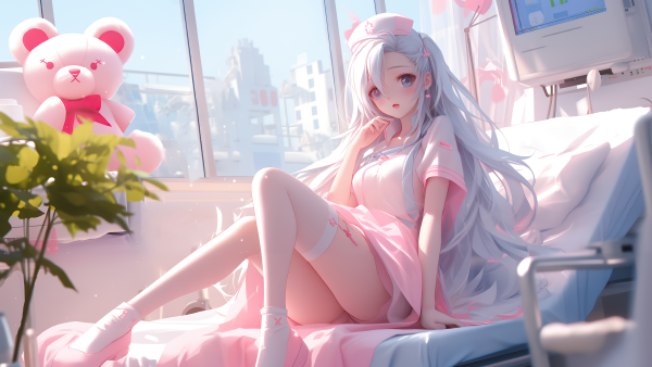 动漫护士女孩4K电脑壁纸