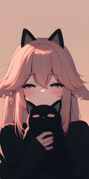 《原神》八重神子与黑猫4K手机壁纸