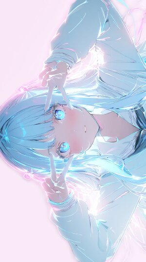 蓝发少女动漫2K手机壁纸