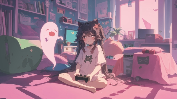 《原神》胡桃少女卧室游戏5K电脑壁纸