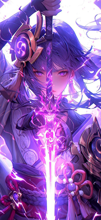 《原神》雷电将军魔剑2K手机壁纸