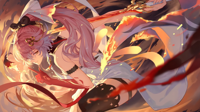 鸣潮长离战斗场景4K电脑壁纸