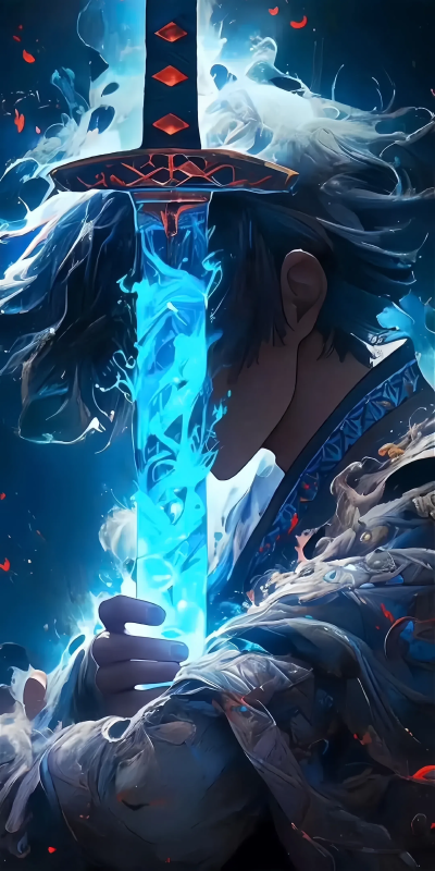 动漫蓝色魔剑4K手机壁纸