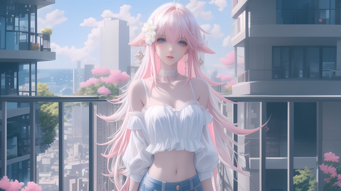 原神八重神子现代装扮4K电脑壁纸