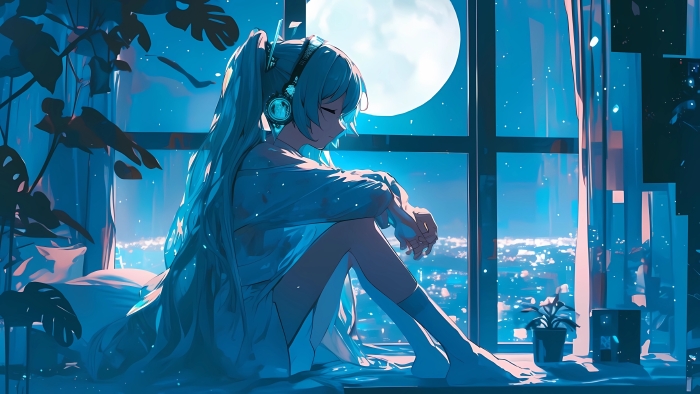 初音未来月下4K壁纸