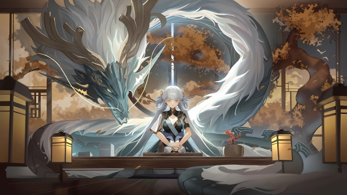 《鸣潮》今汐电脑壁纸 | 白龙与少女4K古典唯美壁纸