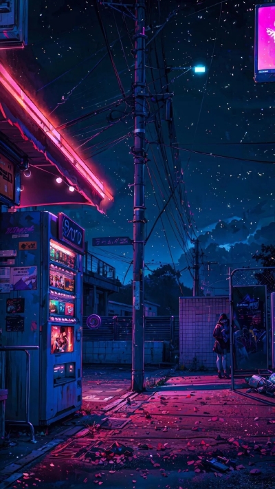 街道夜景手机壁纸