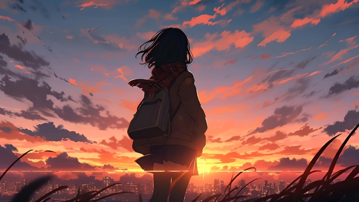 动漫唯美黄昏4K壁纸
