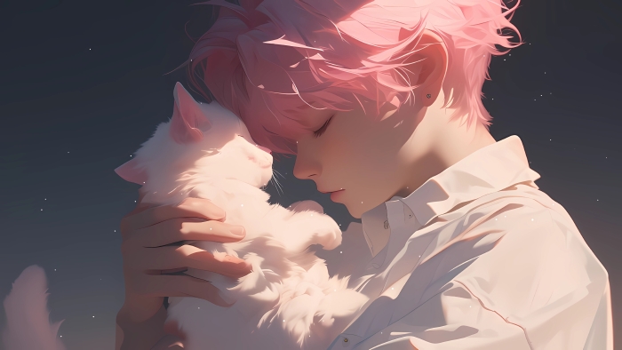 温馨时刻动漫男孩4K电脑壁纸