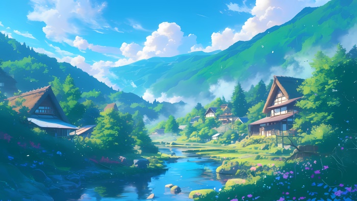 山间溪流风景4K壁纸