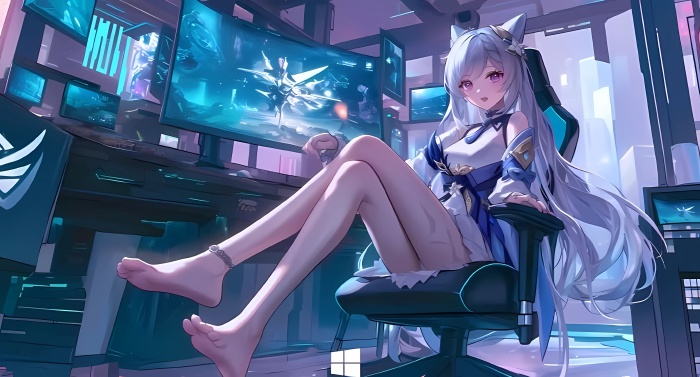 《原神》刻晴2K电脑壁纸：电竞少女的魅力绽放