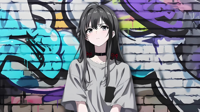 AI绘画雪之下雪乃动漫4K电脑壁纸