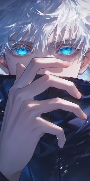 冰蓝之眼的神秘少年动漫5K手机壁纸