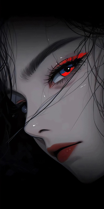 动漫2K手机壁纸：神秘冷艳的眼眸魅力