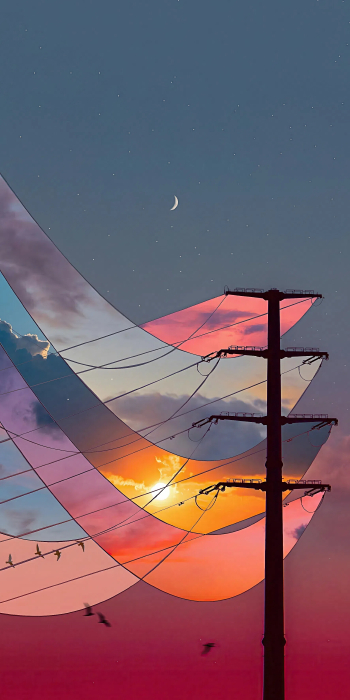 动漫风景2K手机壁纸：多时空天空与奇幻光影