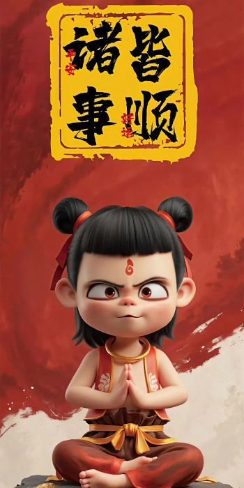 《哪吒之魔童降世》哪吒2K手机壁纸：国风吉祥与诸事皆顺