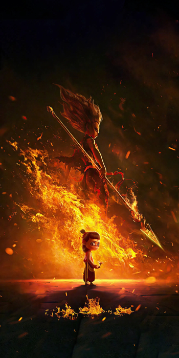 《哪吒之魔童降世》哪吒2K手机壁纸：童真与力量的奇幻碰撞