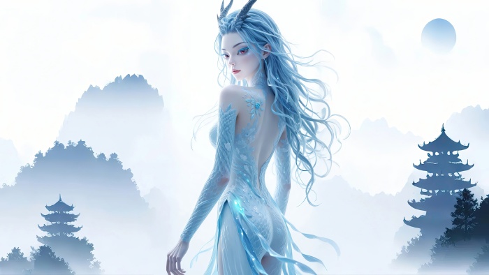 ‌《哪吒之魔童闹海》敖闰绝美国风壁纸