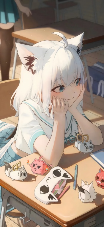 猫耳动漫女孩2K超清萌系壁纸