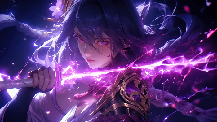 《原神》雷电将军4K电脑壁纸：雷霆绽放的无念威严之姿