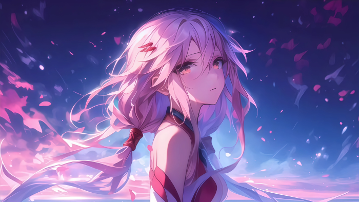 析妹：梦幻蓝粉4K电脑壁纸
