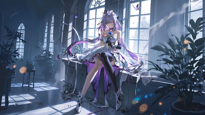 AI 绘画《崩坏：星穹铁道》遐蝶的静谧时光