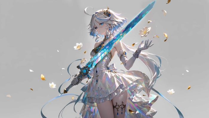 AI 绘画《原神》芙宁娜华丽剑舞二次元美少女