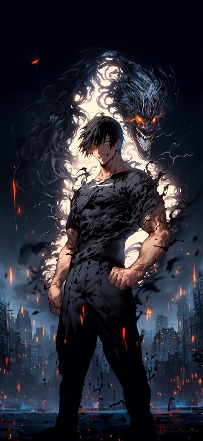 伏黑甚尔·咒术回战4K手机壁纸下载|黑暗力量觉醒