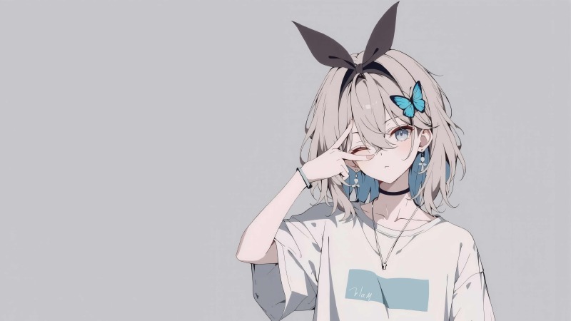 流萤·崩坏：星穹铁道4K高清电脑壁纸下载｜淡灰慵懒少女