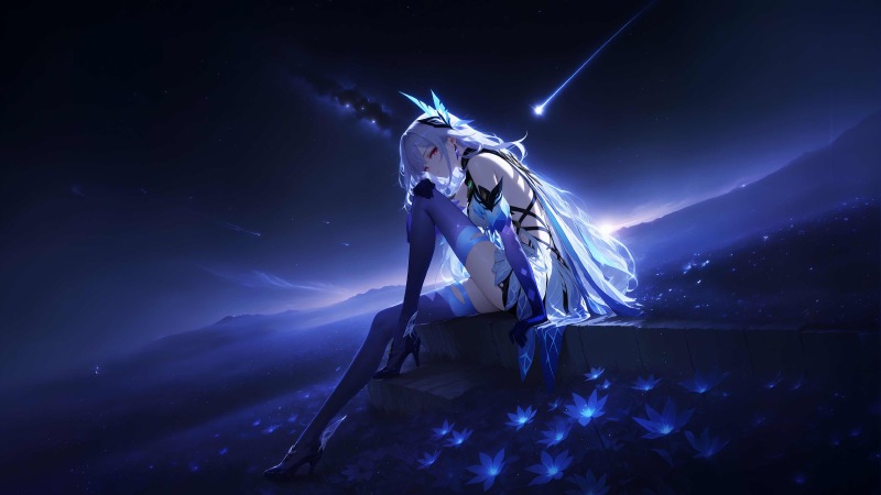 丝柯克·原神4K高清电脑壁纸下载｜夜空孤影之美