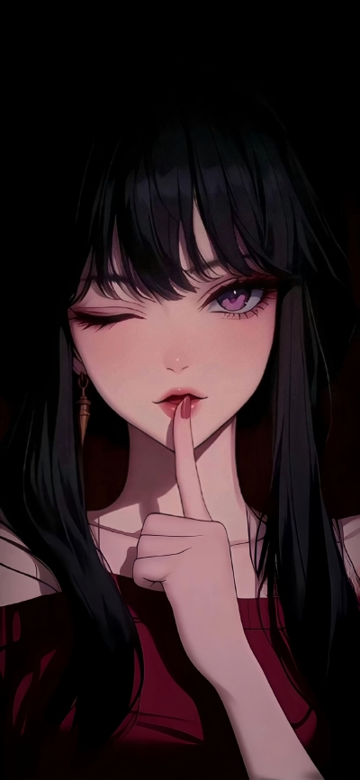 神秘暗调少女·4K俏皮动漫手机壁纸下载