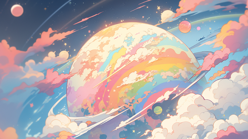 梦幻宇宙奇景·4K高清电脑壁纸下载｜星球云海童话风