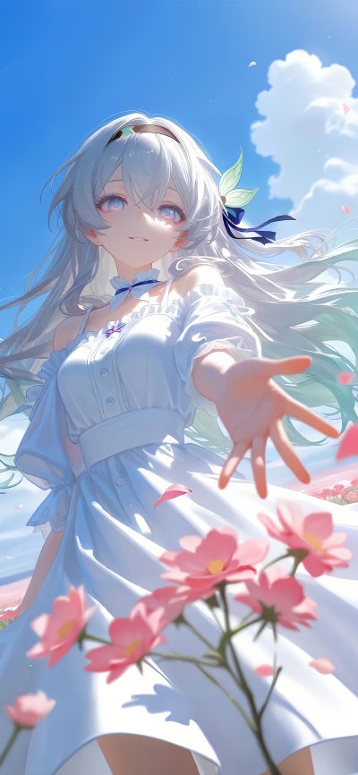 流萤·崩坏：星穹铁道4K高清手机壁纸下载｜夏日花海守望