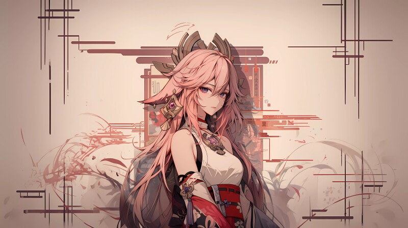 八重神子·原神4K高清电脑壁纸下载｜祈愿樱舞狐魅