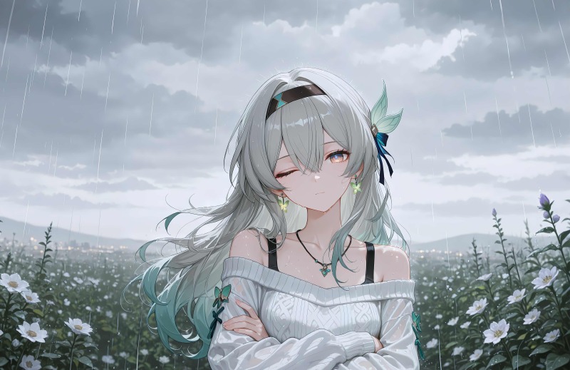 《崩坏：星穹铁道》流萤·雨中花海 4K高清电脑壁纸