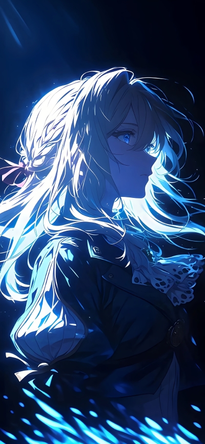 薇尔莉特4K手机壁纸——梦幻光影唯美侧颜