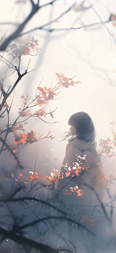 森林清晨动漫少女4K壁纸——唯美治愈氛围